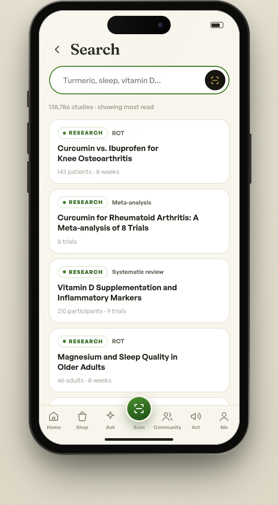 GreenMedInfo app — Search
