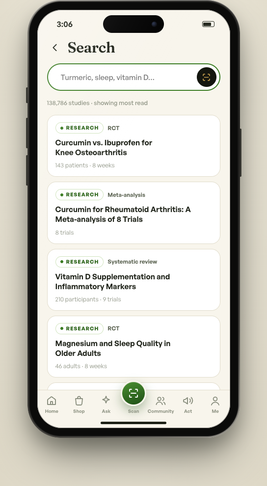 GreenMedInfo app — Search